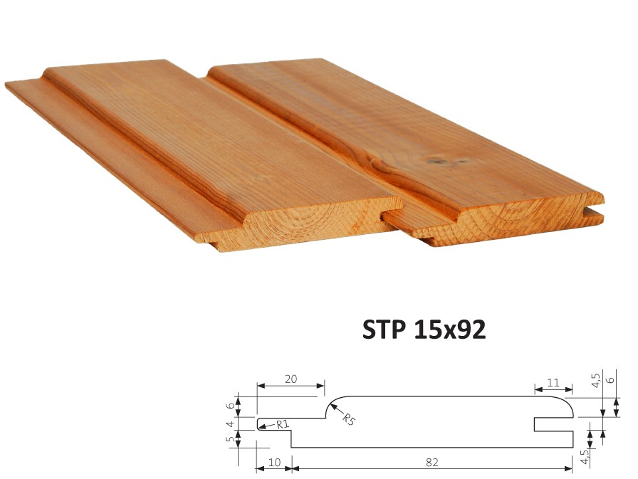 Palubka STP ROUND saunová THERMOWOOD 15x92, délka 3000