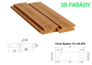 Profil THERMOWOOD Panel System 19x68, délka 3000mm
